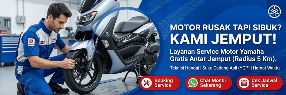 Banner layanan jemput motor rusak Yamaha Malang